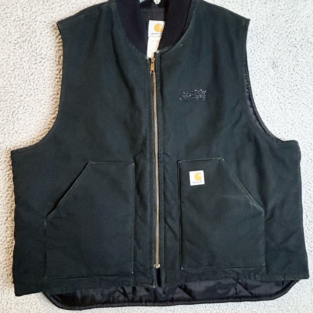Carhartt Duck Canvas Quilt Lined Vest Men's Size 2XL V01 BRN Company Work Vest